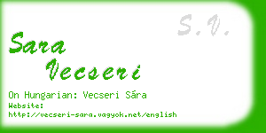 sara vecseri business card